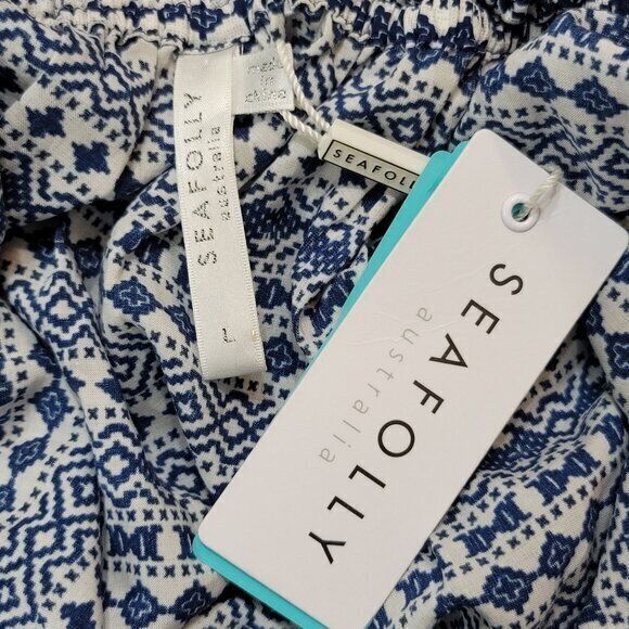 Seafolly Jacquard Print Playsuit Romper L Blue - Picture 6 of 8